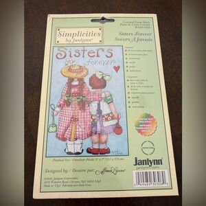 Janlynn Sisters Forever Cross Stitch Kit Alma Lynne 5x7 Craft Kit New